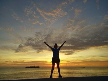 Silhouette of man on beach