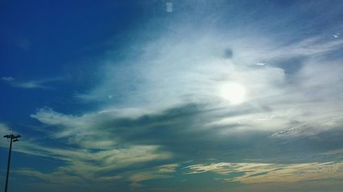 Low angle view of clouds in blue sky