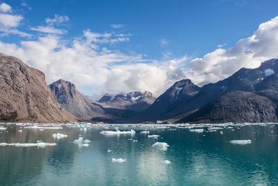 Scenic view of landscape with mountain range in background