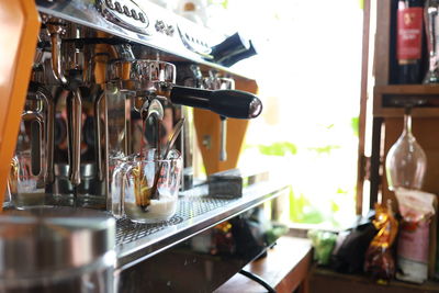 Close-up of coffee in cafe