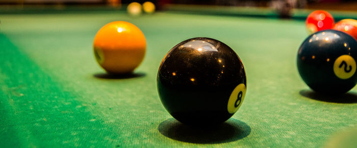 Close-up of balls on table