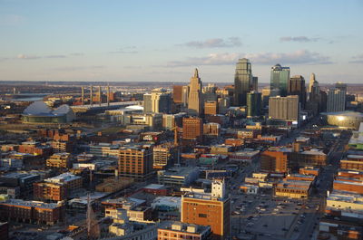 High angle view of cityscape - kansas city missouri