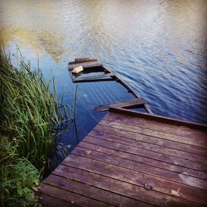 Reflection of built structure in water