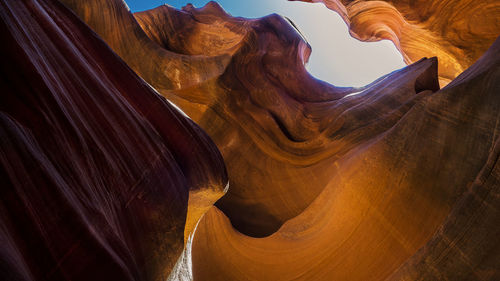 Low angle view of rock formation