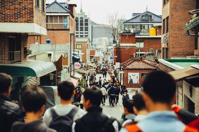 People walking in city