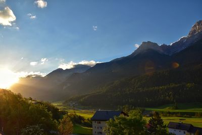 Scenic view of mountains against sky