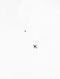 Low angle view of airplane flying in sky