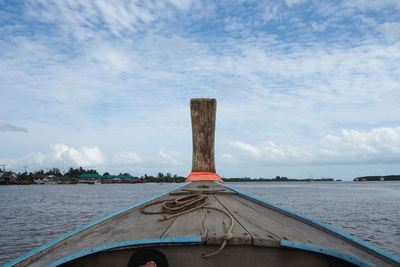 Scenic view of boat on the sea against sky