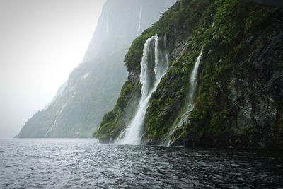 Scenic view of waterfall