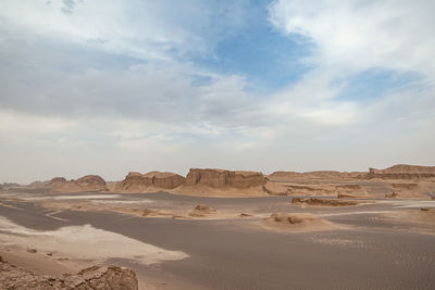 Scenic view of desert against sky