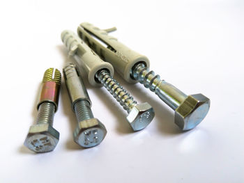 High angle view of objects on table