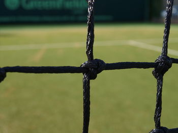 Close-up of swing in playground