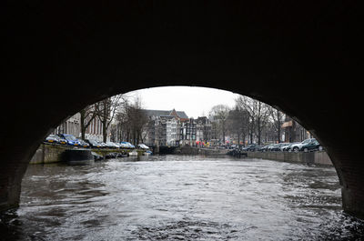 Bridge over river in city
