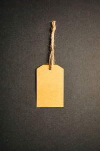 High angle view of clothespin against black background