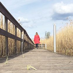 Man walking on road