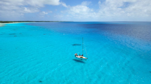 Scenic view of blue sea against sky