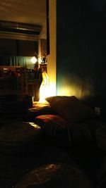 Illuminated lamp at night