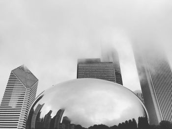 Low angle view of buildings against cloudy sky