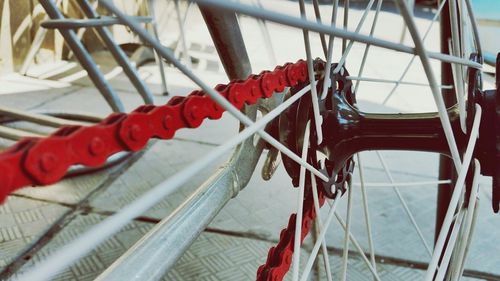 Close-up of bicycle wheel