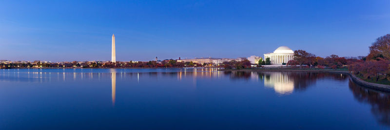 Reflection of buildings in water