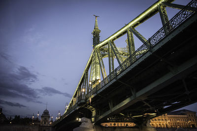 Low angle view of suspension bridge