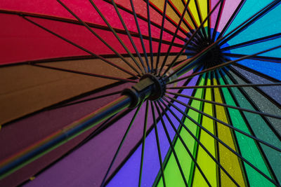 Low angle view of multi colored umbrella