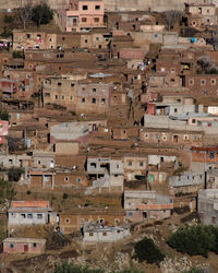 High angle view of buildings in a village