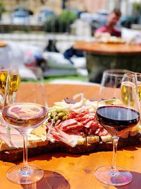 Close-up of food served on table in restaurant