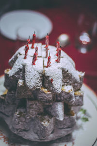 Close-up of cake in plate