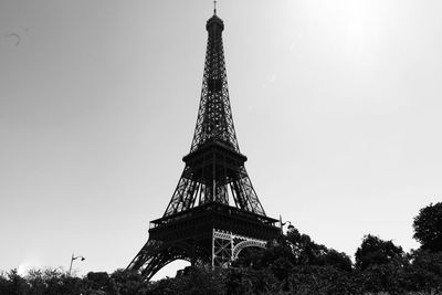 Low angle view of eiffel tower