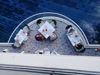 High angle view of boat