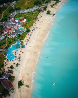 High angle view of beach