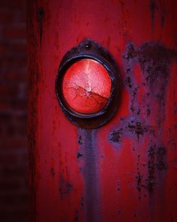 Close-up of red door