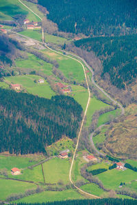 High angle view of agricultural field