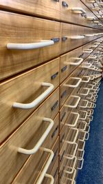 Close-up of piano on table