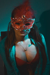 Portrait of young woman in hair