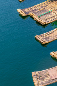 High angle view of pier over river