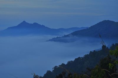 Scenic view of mountains against sky