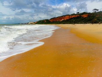 Scenic view of beach against sky