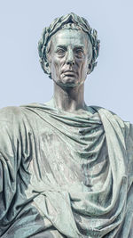 Low angle view of statue against clear sky