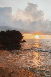 Scenic view of sea during sunset