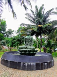 View of fountain in park