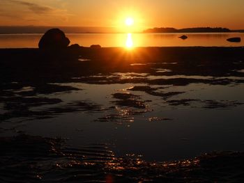 Scenic view of sea during sunset