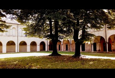 Built structure with trees in background