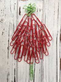 Christmas tree , made from paper clips