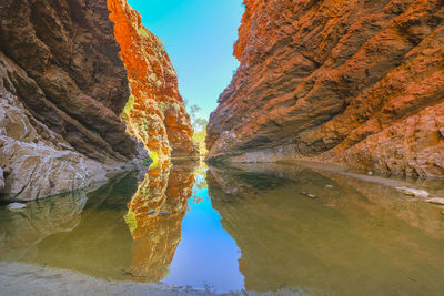 Scenic view of rock formations against sky