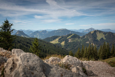 Scenic view of mountains against sky