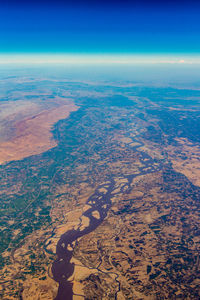 Aerial view of dramatic landscape