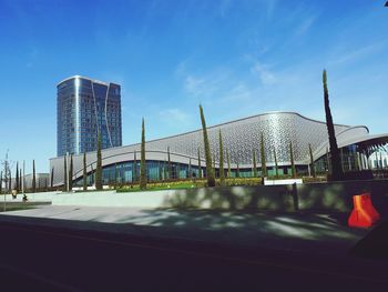 Modern building against blue sky