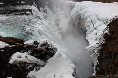 Scenic view of waterfall